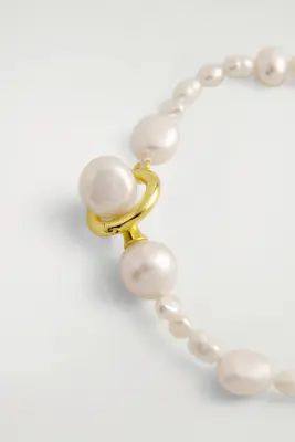 BRACELET DE PERLES DE CULTURE IRRÉGULIÈRES - NACRÉ / DORÉ