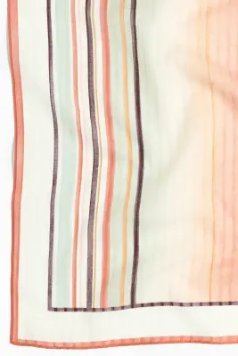 Foulard imprimé en coton - Rose pêche/abricot
