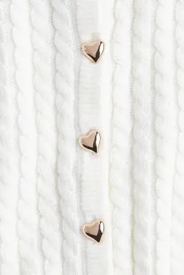 Gilet en maille torsadée - Blanc