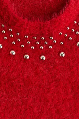 Pull à manches courtes - Rouge