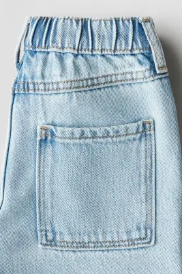 Short de longueur genou en denim - Bleu denim clair
