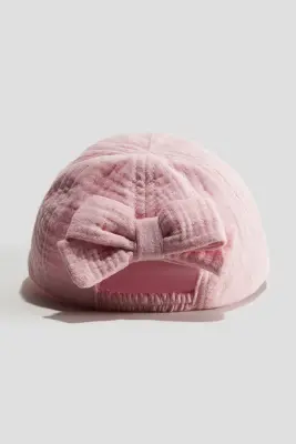 Casquette en coton avec application - Rose clair