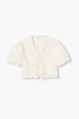 Blouse brodée manches ballon