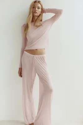 Pyjama côtelé - Rose clair