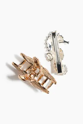 Lot de 2 accessoires de coiffure - Doré/argenté