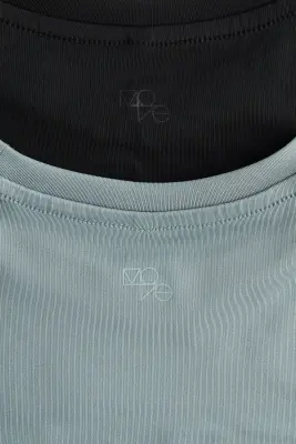 Lot de 2 tops de sport DryMove™ - Turquoise/noir