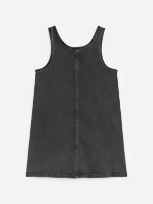Robe en jean sans manches - Noir
