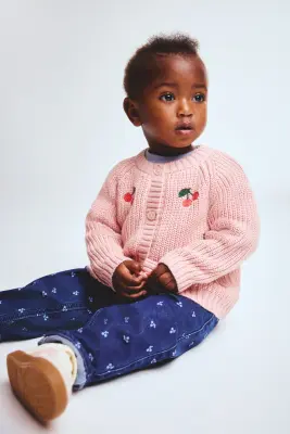 Gilet avec motifs brodés - Rose/cerises