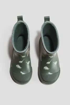 Bottes en caoutchouc - Vert foncé/dinosaures
