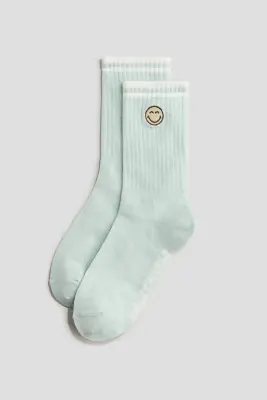 Lot de 5 paires de chaussettes avec motifs - Vert menthe/SmileyWorld®