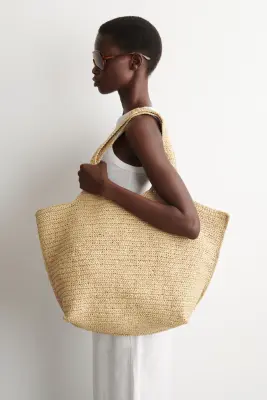 SAC CABAS PANIER SCULPTÉ - PAPIER - SABLE