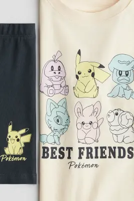 Ensemble imprimé 2 pièces - Crème/Pokémon