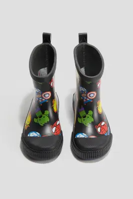 Bottes en caoutchouc imprimées - Noir/Marvel Comics