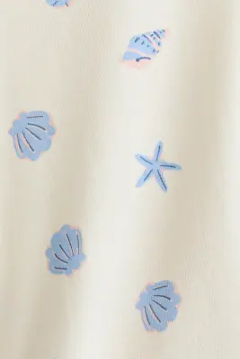 Body imprimé en coton - Crème/motif