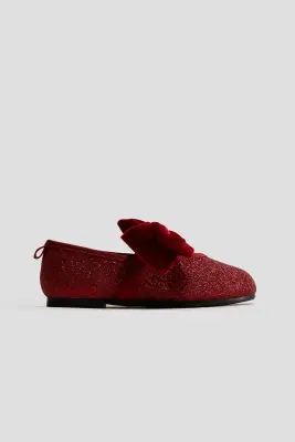 Ballerines avec nœud - Rouge/pailleté