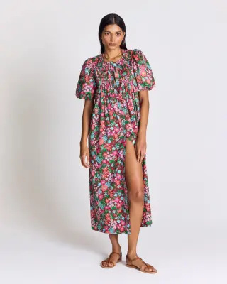 Robe Lavanda imprimé Liberty rose et bordeaux