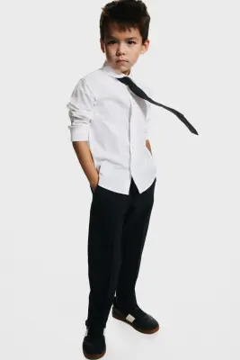 Chemise et cravate - Blanc/noir