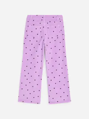 Pantalon évasé en velours côtelé - Violet