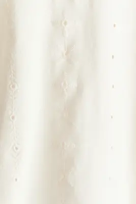 Top à manches volantées avec broderie anglaise - Blanc