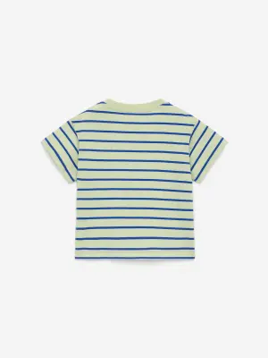 T-shirt à manches courtes - Citron vert/Bleu