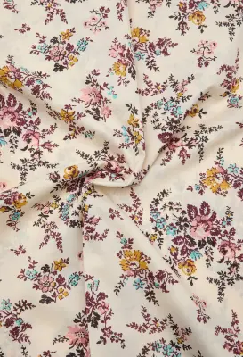 Coupon 3 m en coton fleuri