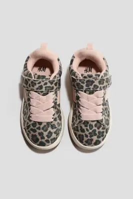 Sneakers - Rose clair/imprimé léopard