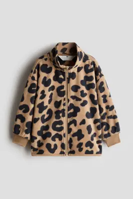 Veste en polaire - Beige/imprimé léopard