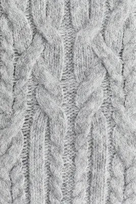 Jupe en maille torsadée - Gris clair chiné