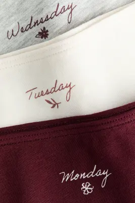 Lot de 7 culottes Hipster - Bordeaux/jours de la semaine