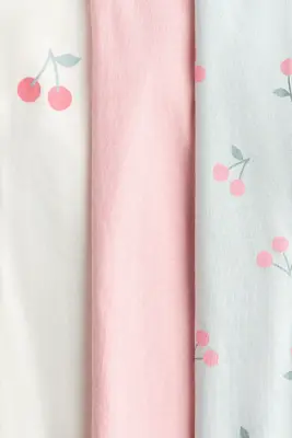 Lot de 3 pyjamas zippés - Rose/cerises