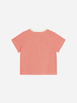 T-shirt ample - Rouge/Blanc