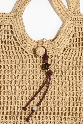 Straw tote bag - Beige