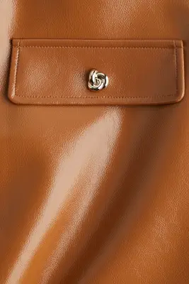 Minijupe en tissu enduit - Marron