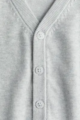 Gilet en maille fine de coton - Gris clair chiné