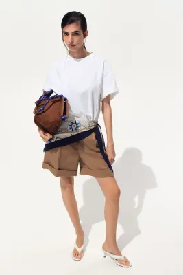 Short avec foulard - Beige