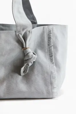 Tote bag avec détails noués - Bleu ancien pâle