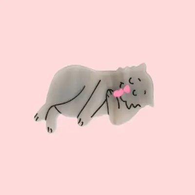 Barrette Chat gris Coucou Suzette