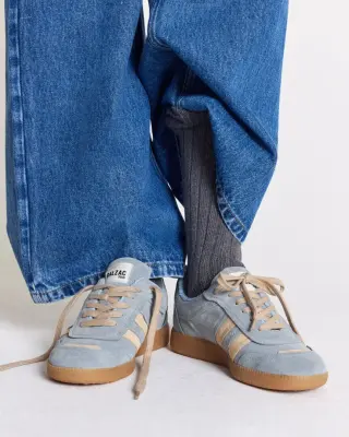 Baskets Quinn bleu et beige