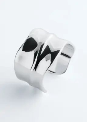 Bracelet manchette ondulé - Argenté