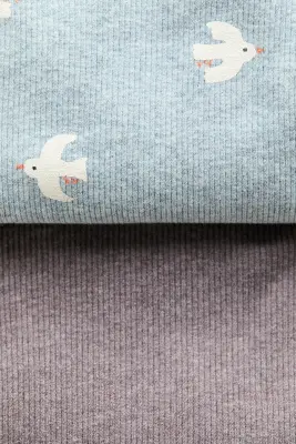 Lot de 2 bodies Room-to-grow - Turquoise/oiseaux