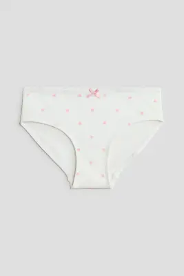 Lot de 5 culottes imprimées en coton - Rose/cœurs