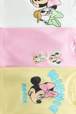 Lot de 3 tops en jersey - Jaune/Minnie