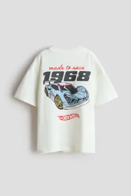 Ensemble 2 pièces imprimé - Blanc/Hot Wheels