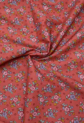 Coupon 3 m en coton fleuri
