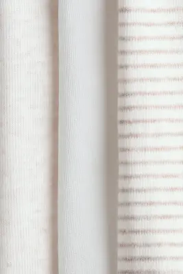 Lot de 3 leggings à ceinture repliable - Beige clair/rayé