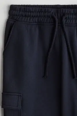 Pantalon jogger cargo à l'intérieur brossé - Bleu marine