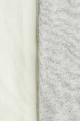 Lot de 2 collants antidérapants en maille fine - Blanc/cœurs