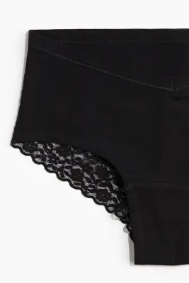 MAMA Lot de 5 culottes Hipster en coton - Noir