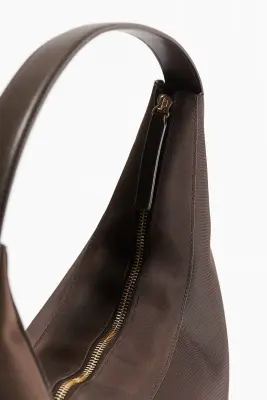 Sac bandoulière en twill - Marron foncé