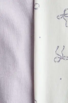 Lot de 2 pyjamas zippés - Violet clair/nœuds